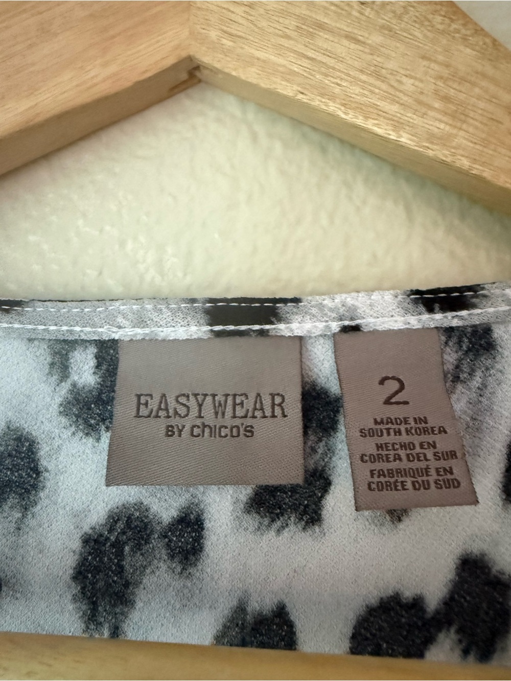 ❇️Chico's Black & White Leopard-Print Top 2 for $22❇️ - Picture 2 of 3